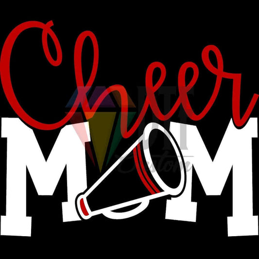 Cheer Mom White-Red DTF transfer design