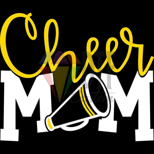 Cheer Mom White-Yellow DTF transfer design