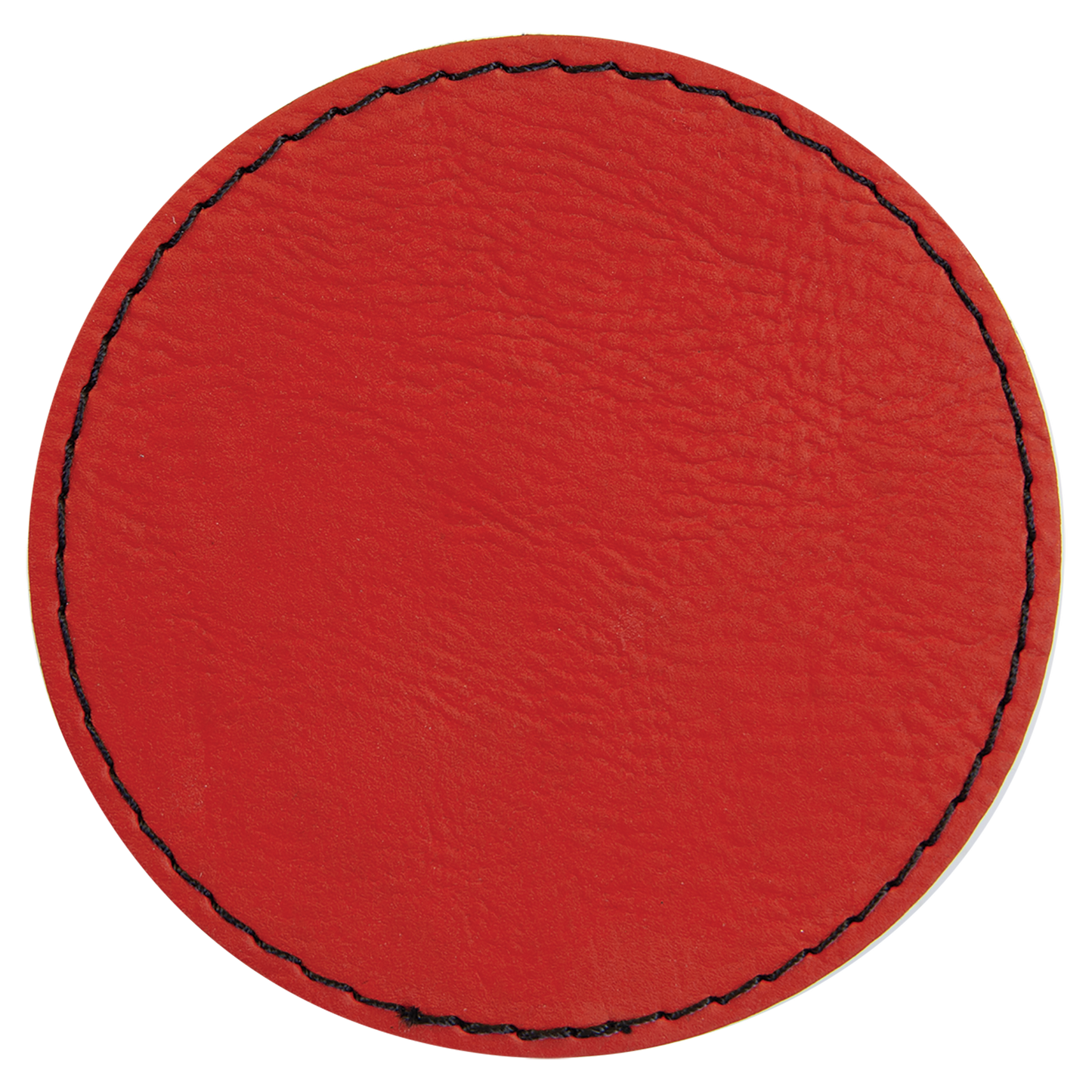 Laserable Leatherette Round Patch with Adhesive, 3", Pack of 5