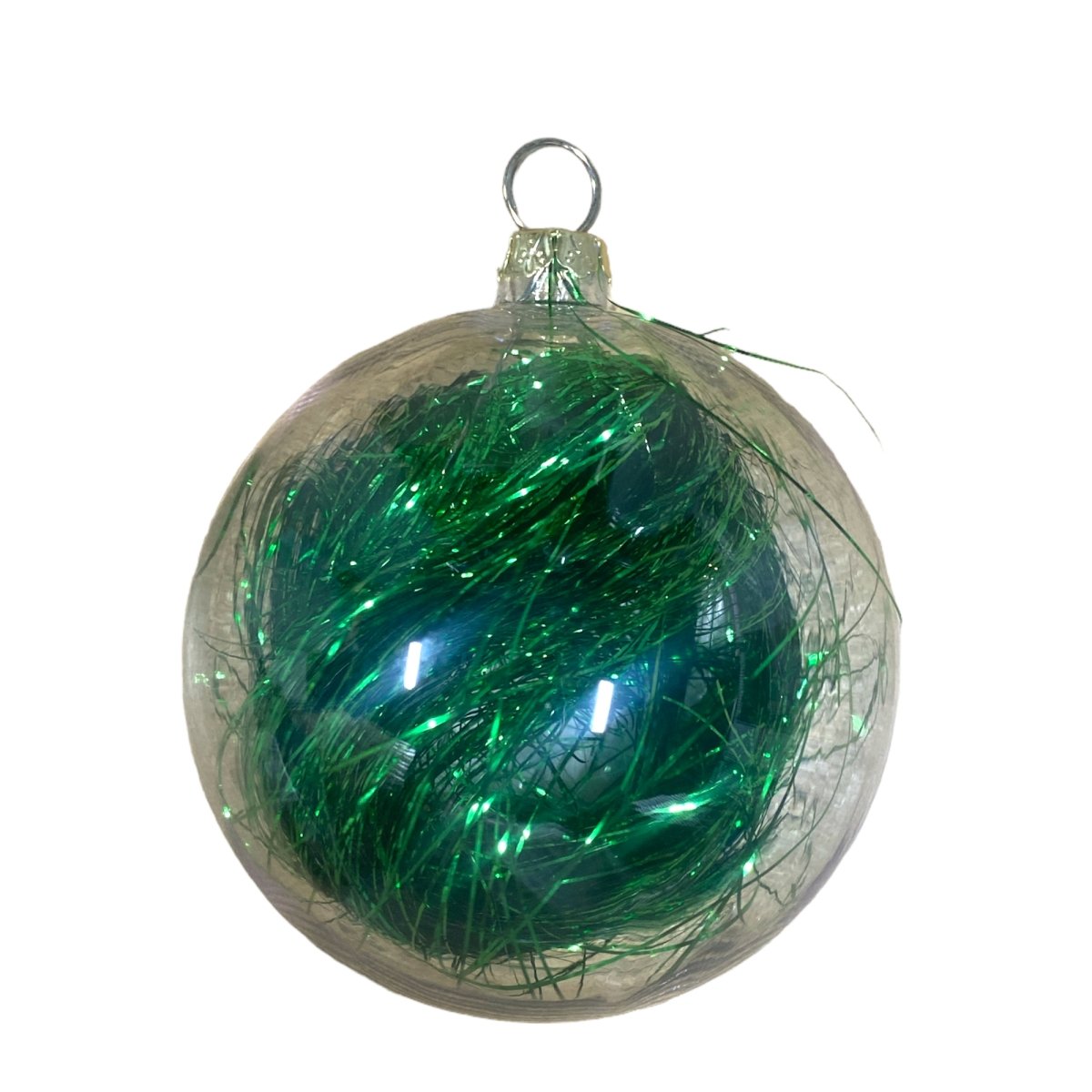 Sublimation Ornament Christmas Ball CLEAR WITH METALLIC STRIPS - Inkfinitee Sublimation