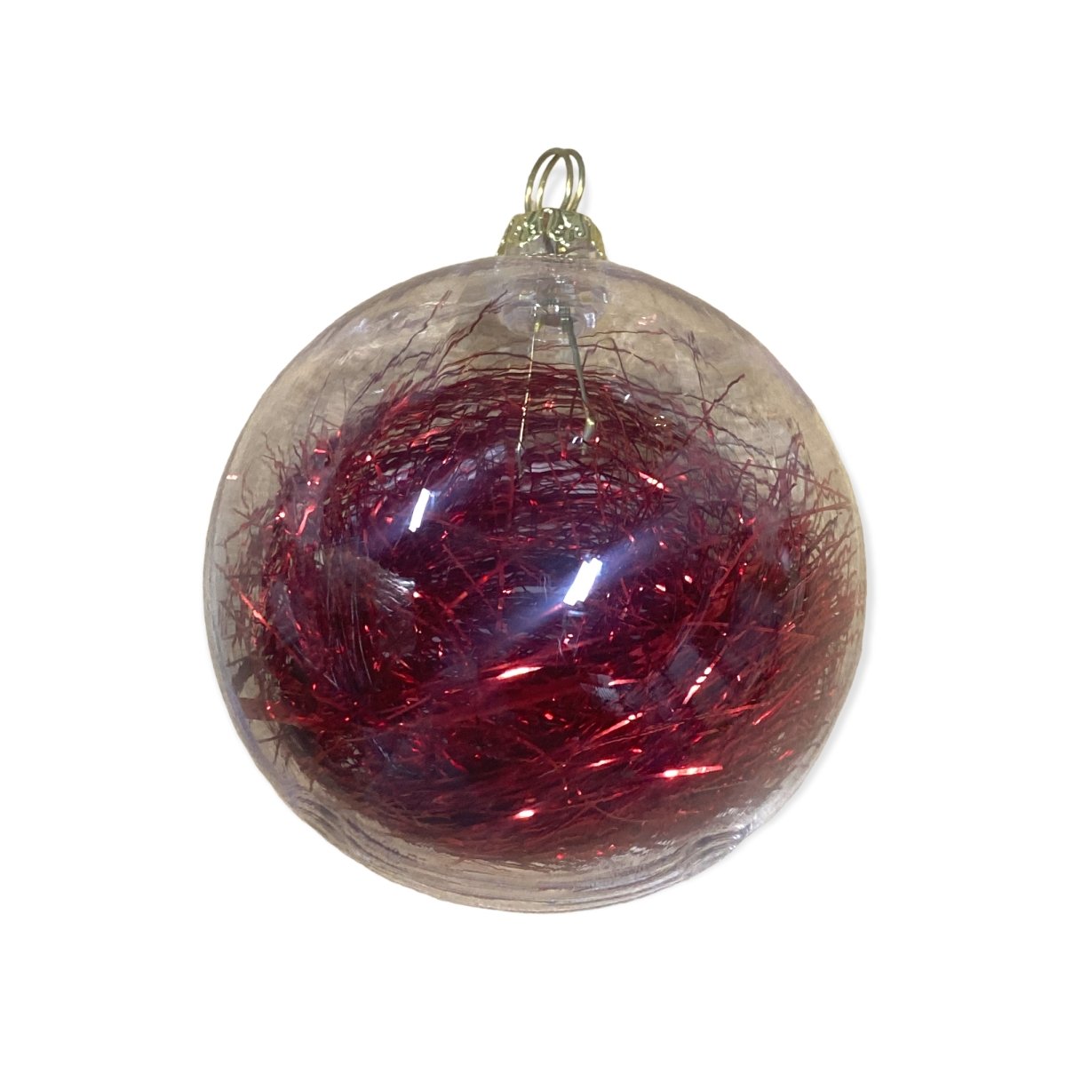 Sublimation Ornament Christmas Ball CLEAR WITH METALLIC STRIPS - Inkfinitee Sublimation